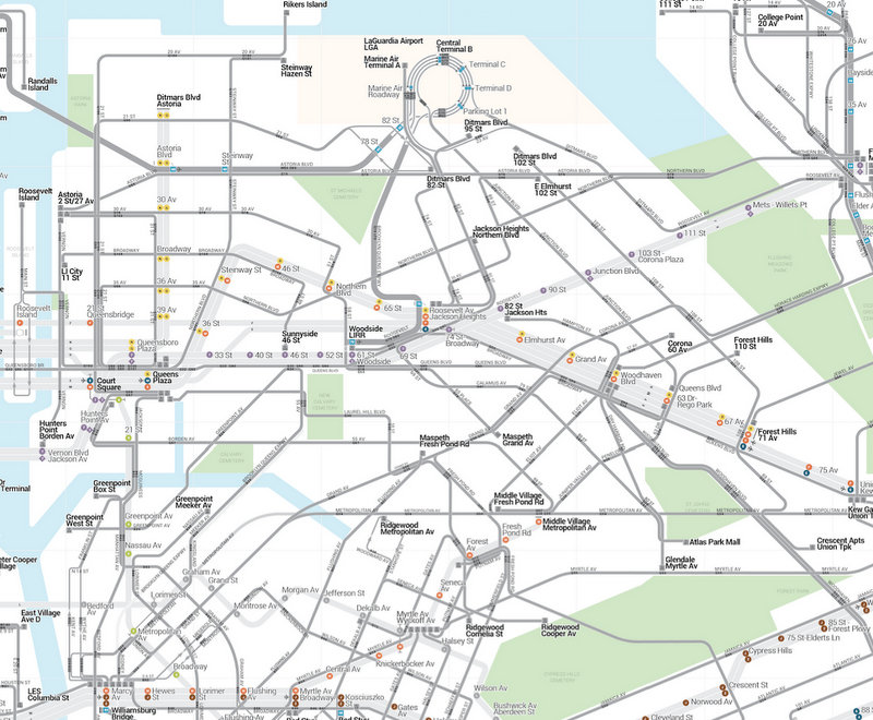 NYC Transit Map Subway and Bus-10