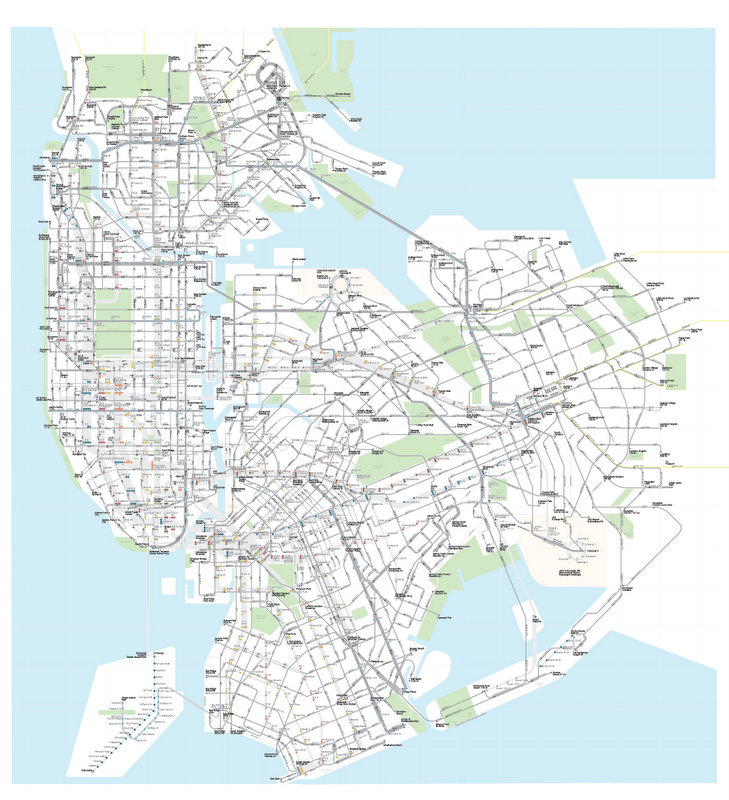 NYC Transit Map Subway and Bus