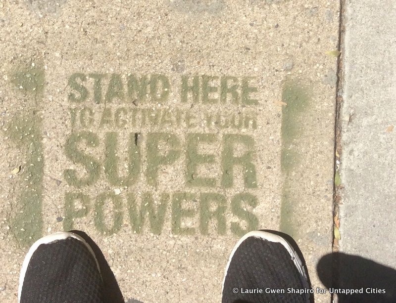 Stand Here to Activate Your Superpowers-Street Stamp-Graffiti-West 4th Street-Bank-Greenwich Village-NYC-4