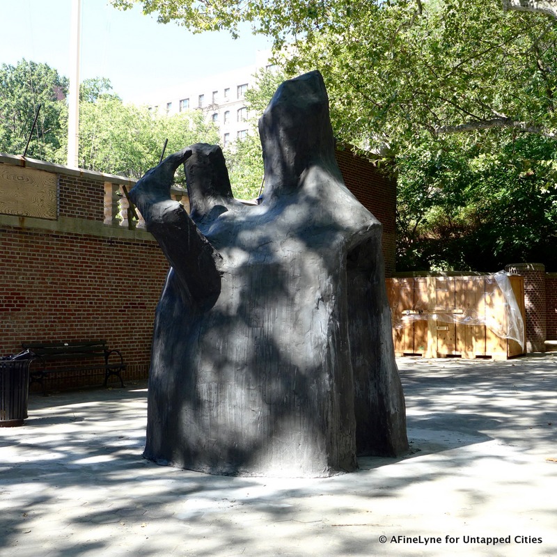 Sculpture in Jackie Robinson park, Sugar Hill