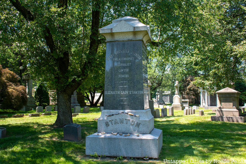 Elizabeth Cady Stanton rests in one of the grand mausoleum's in Woodlawn Cemetery.