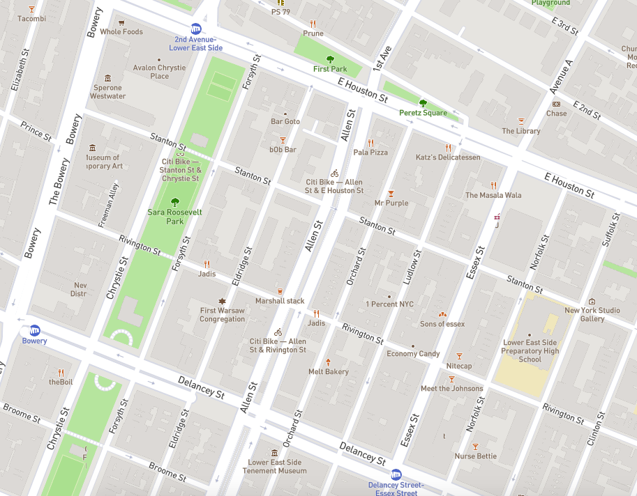 A map of war hero street names on the Lower East Side