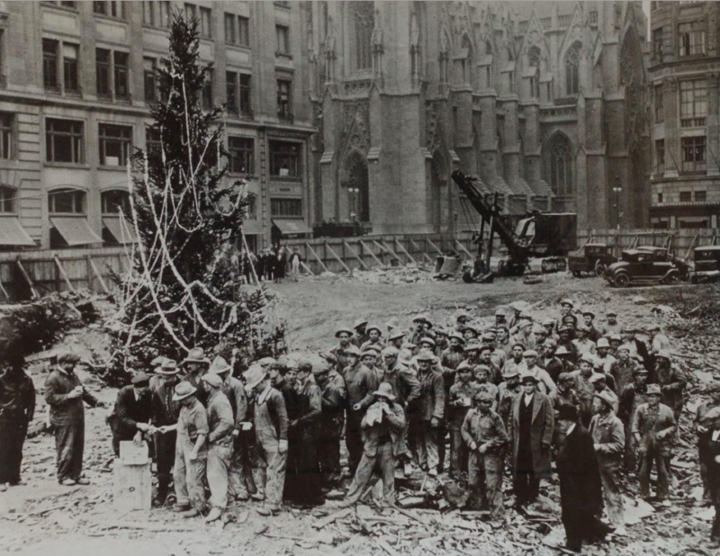 Rockefeller Center Christmas tree in 1931