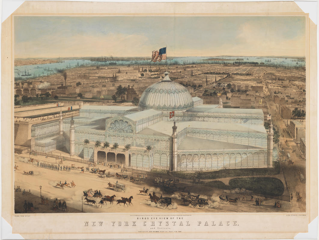 Birds Eye View of the New York Crystal Palace and Environs