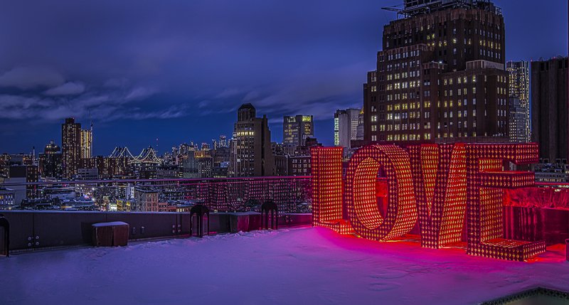 LOVE-Monumental Word Sculpture-Big Words-Laura Kimpton-Artist-James Hotel-Rooftop-NYC