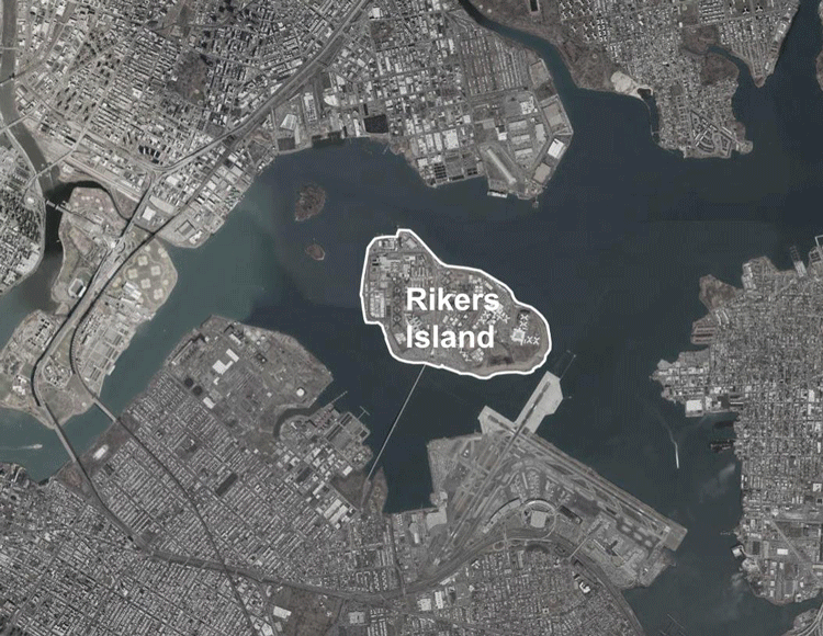 Rikers Island Location-NYC Boroughs