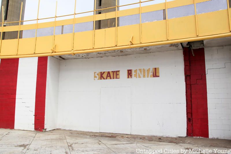Skate Rental sign inside the Tent of Tomorrow at the NYS Pavilion in Queens