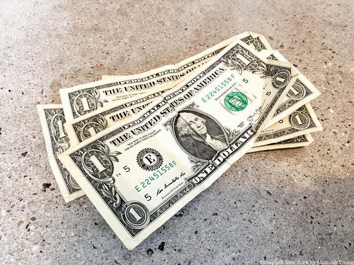 Dollar bills on the floor