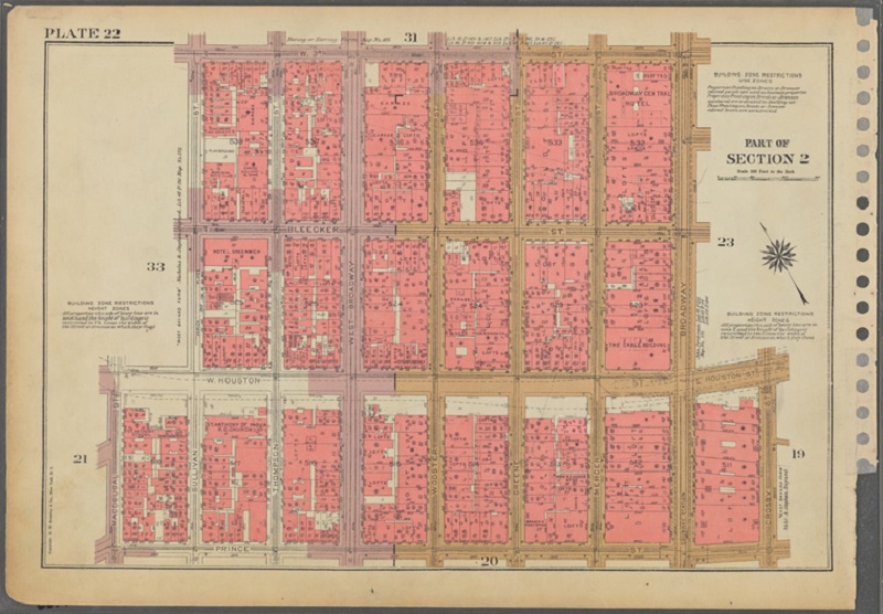 Lot map of Houston Street in NYC