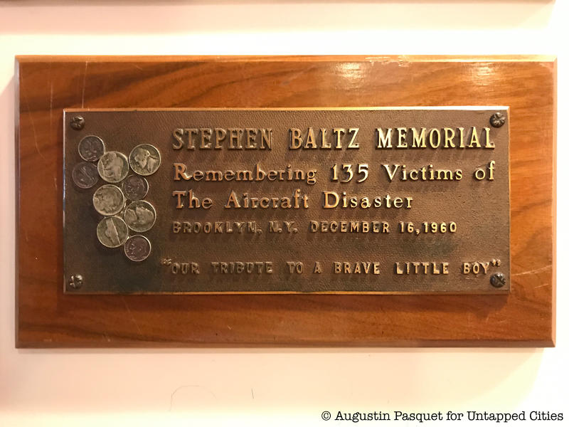 A memorial plaque for the Park Slope plane crash