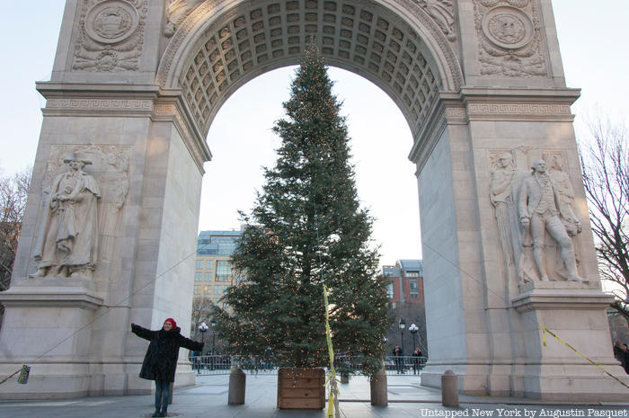 Washington Square Park arch Christmas tree