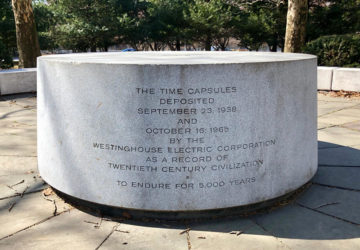 Marker for the Westinghouse Time Capsule from World's Fair