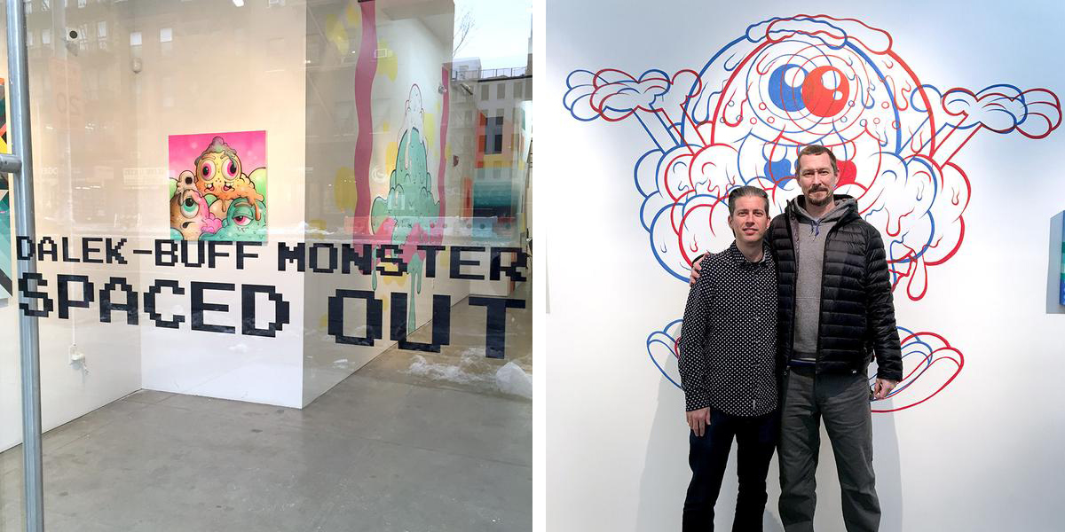 Buff Monster + Dalek at GR Gallery for "SPACED OUT"