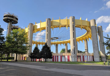 The abandoned New York State Pavilion in Flushing Meadows-Corona Park, a remnant of the 1964 World's Fair
