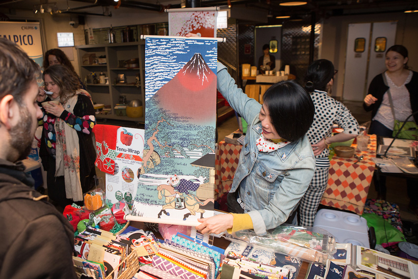 One of several vendors selling traditional Japanese goods