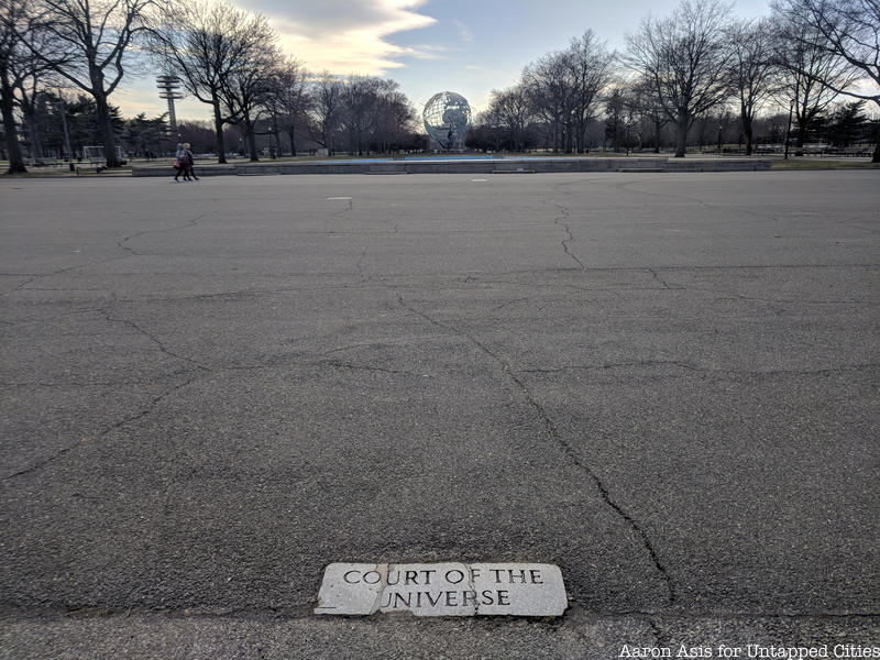 Court of the Universe Street Marker in Flushing meadows Corona Park