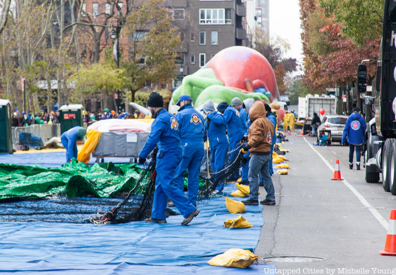 Balloons are inflated for the Macy's Thanksgiving Day Parade
