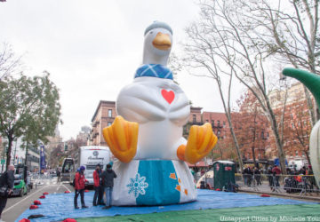 Macy's Thanksgiving Day Parade balloons are inflated