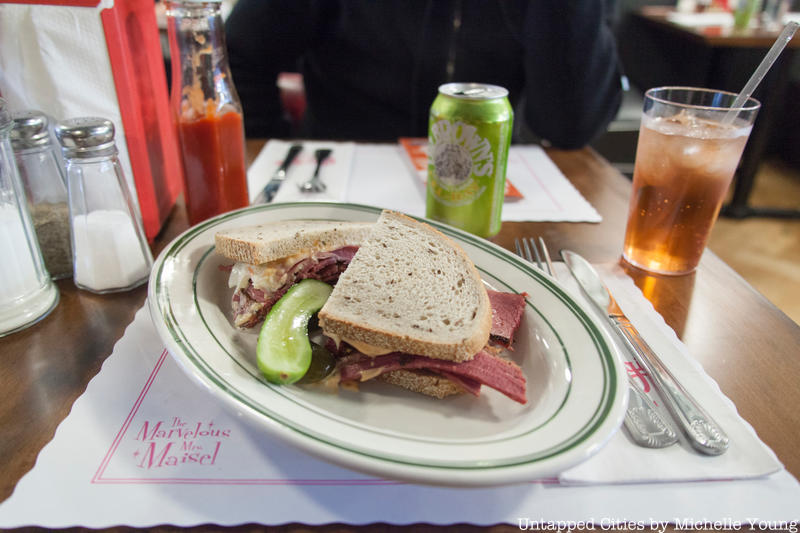 a pastrami sandwich at the Carnegie Deli pop up