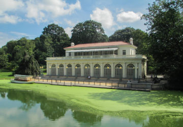 Prospect Park boathouse in the daytime