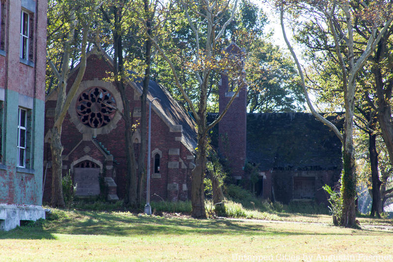Abandoned church on Hart Island
