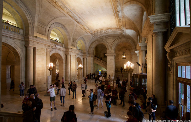 The marble clad Astor Hall at NYPL