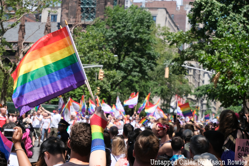 revelers at the NYC Pride parade