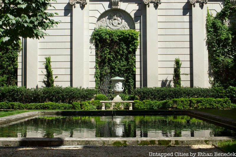 The Russel Page Garden at the Frick, one of NYC's Gilded Age mansions