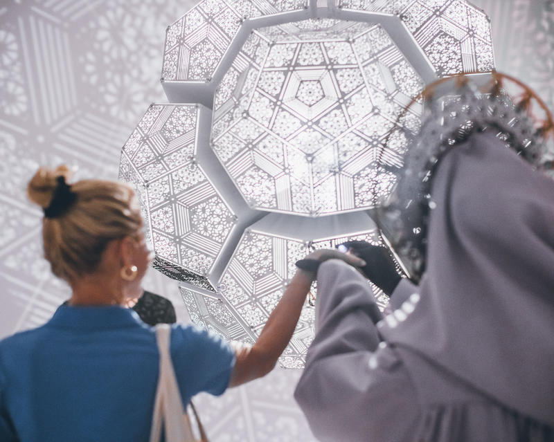 Lace-like art installation that fills the room with light at ZeroSpace