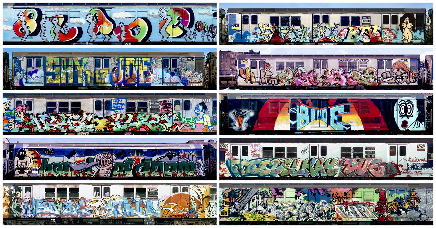 new york graffiti trains traincars metro underground