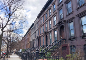 A row of brownstones in Crown Heights Brooklyn