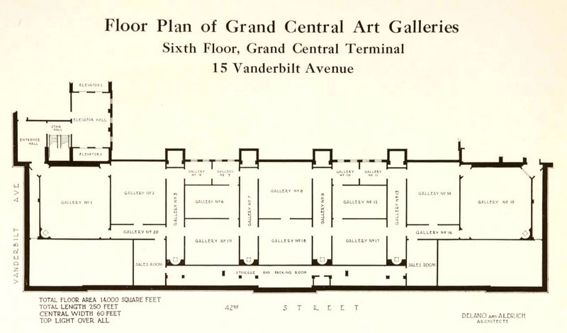 Floor Plan of Grand Central Art Galleries