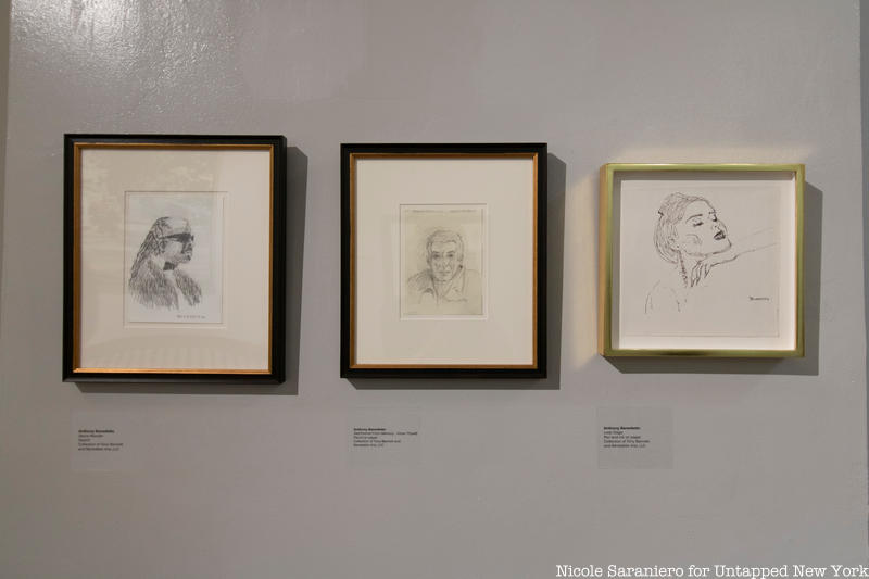 Sketch portraits of Stevie Wonder, Tony Bennett and Lady Gaga