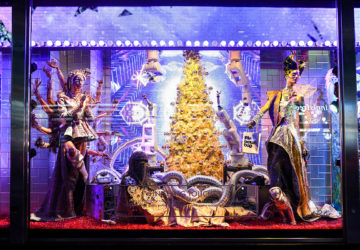 Bloomingdale's holiday window Out of This World theme
