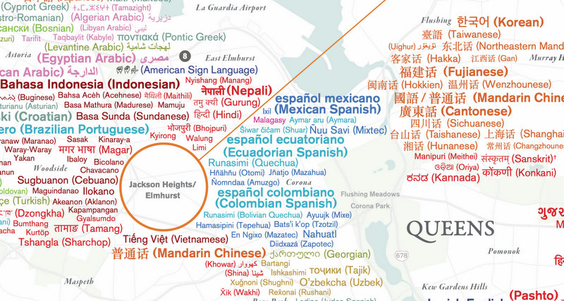 Endangered Language Alliance-NYC Language Diversity Map Central Queens