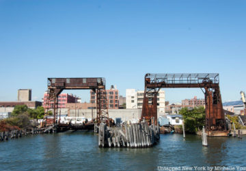 Port Morris gantries from the water