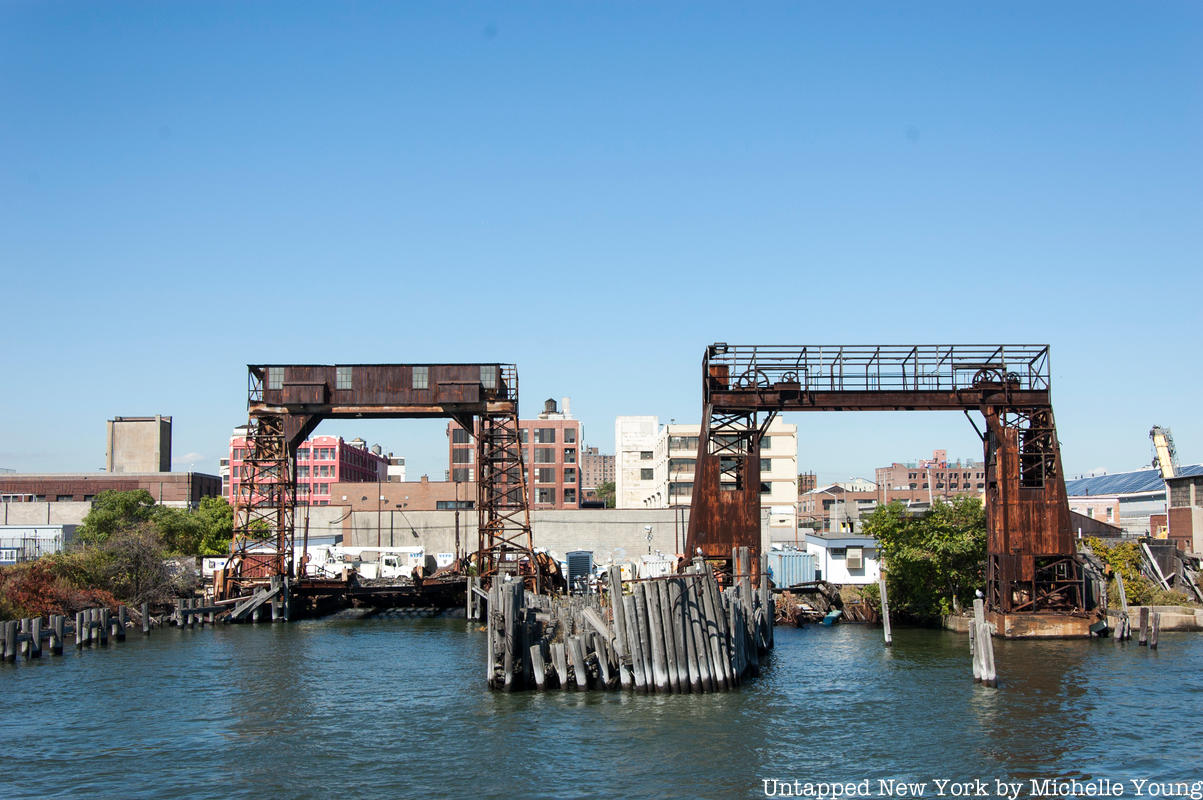 Port Morris gantries from the water