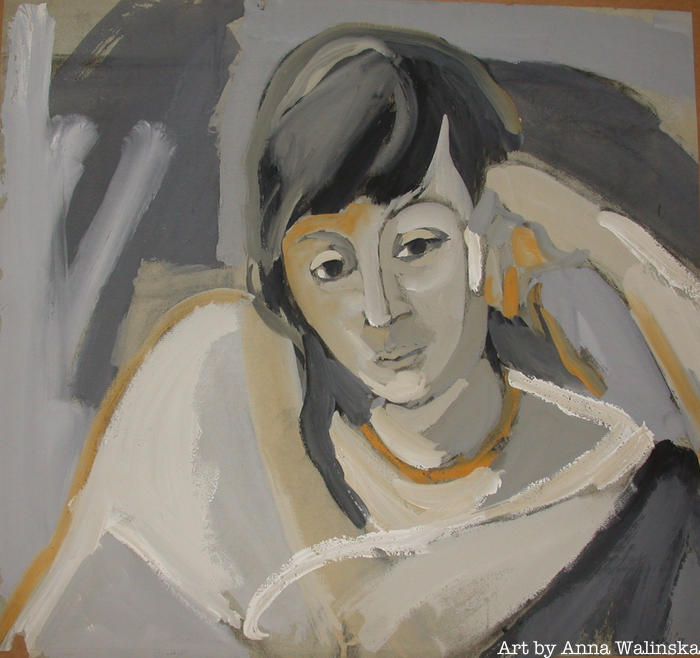 A gray portrait by Anna Walinska