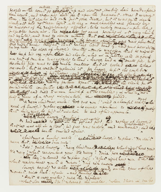 Handwritten manuscript of A Christmas Carol by Charles Dickens