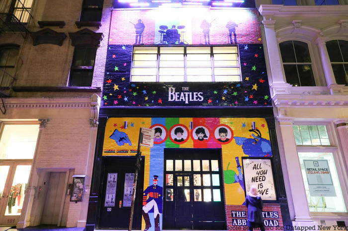 Exterior of the Beatles pop up shop on Mercer Street