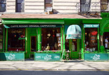 Exterior of Caffe Reggio in Greenwich Village