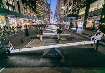 Impulse, glowing seesaws in the Garment District