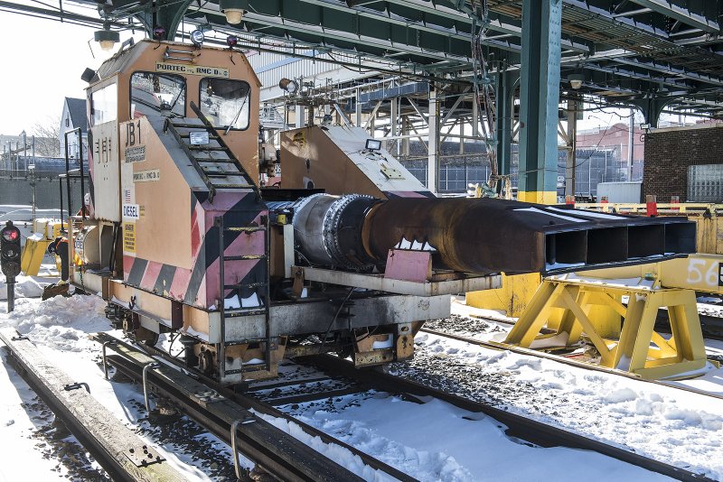 Jet engine snowblower on NYC Subway track