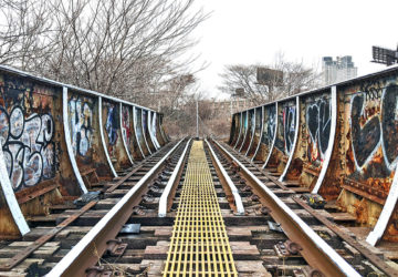 Railroad Eraser guerrilla art installation in Queens
