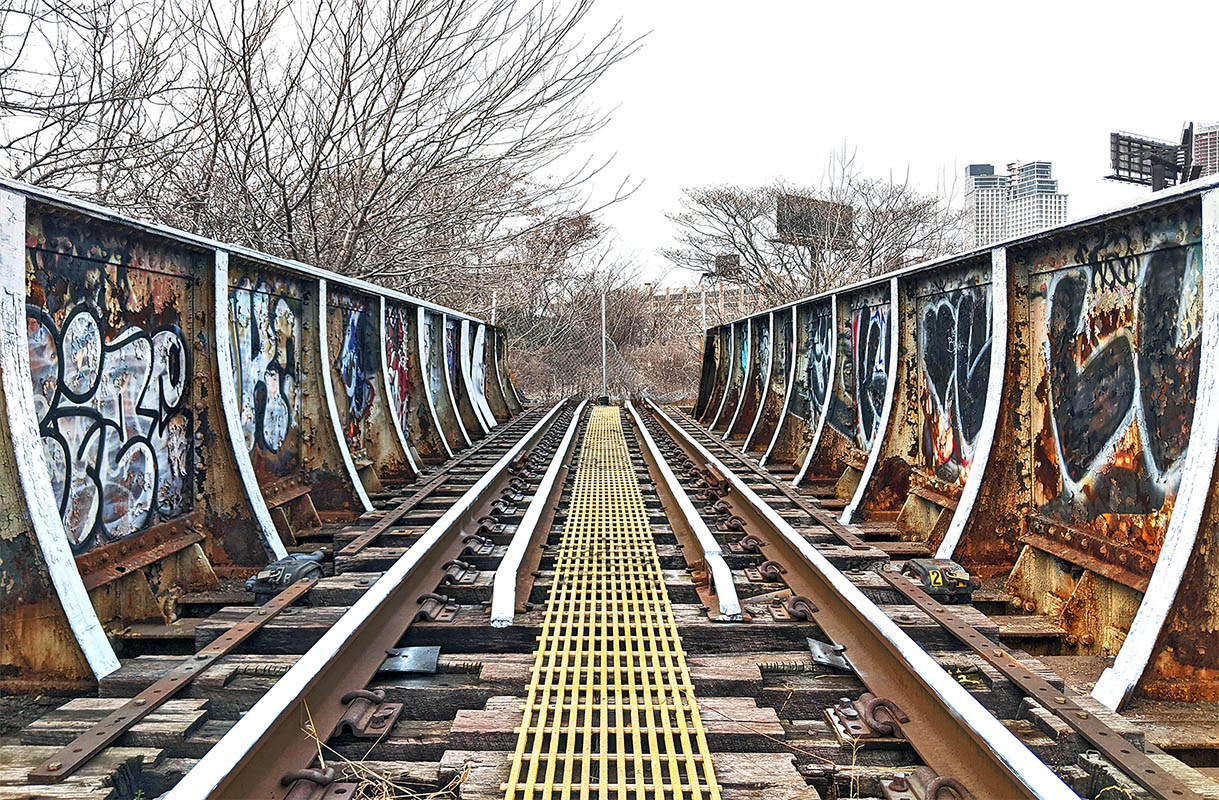 Railroad Eraser guerrilla art installation in Queens