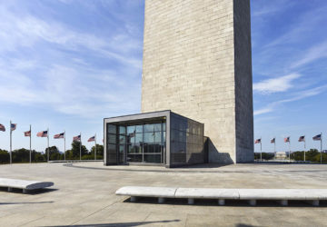 Washington Monument new Visitor Facility from plaza