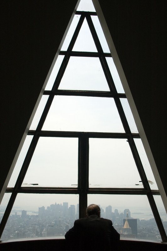 Triangle Window from inside Celestial Observatory on 71st floor in Chrysler Building