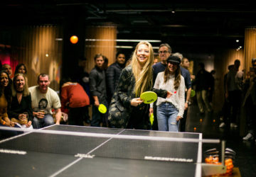 Girl playing ping pong