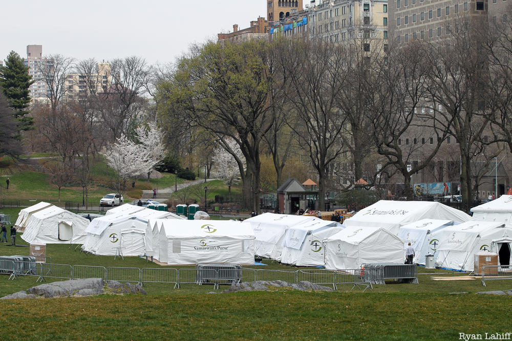 Field Hospital in Central Park from a distance