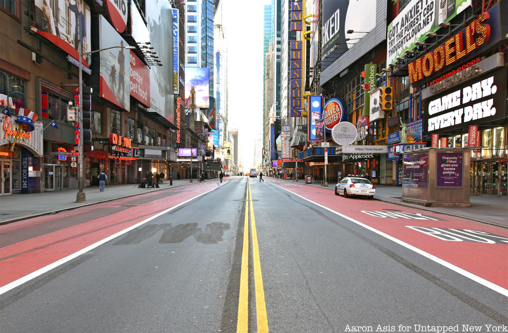 Empty Times Square streets